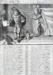Den ufejlbarlige Mountebank eller Quack Doctor, 1688-1705